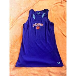 Under Armour Clemson Tigers HeatGear Fitted Tank Top Purple Womens Large LG